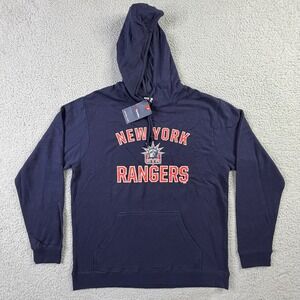 NWT New York Rangers NHL Hockey Hoodie Fanatics Pullover Statue of Liberty L